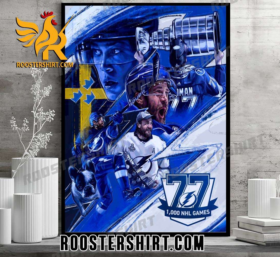Congratulations Victor Hedman 1000 NHL Games Poster Canvas