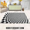 Death Spiral Checkerboard Rug Home Decor