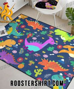 Dinosaur Cartoon Pattern Rug For Bedroom Kids