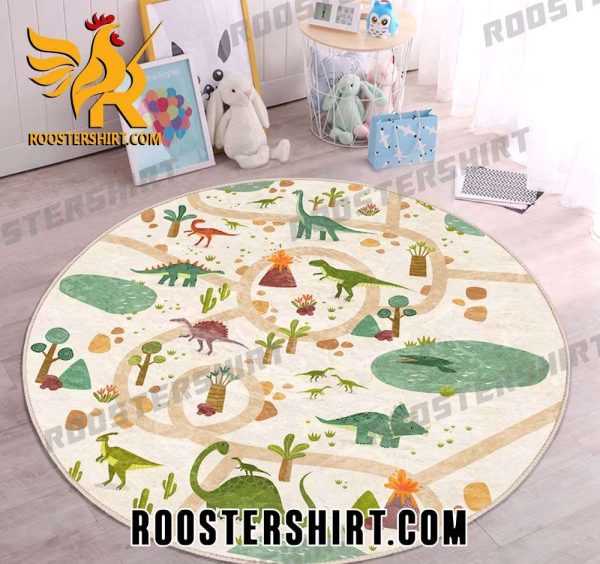 Dinosaur Rug Jurassic Playmat for Kids Room