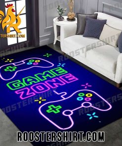Game Zone Neon Line Light Rug Home Decor Gift For Gaming Lover