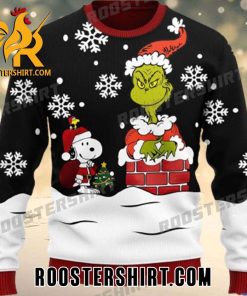 Happy Christmas Snoopy And Grinch Ugly Christmas Sweater