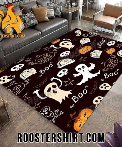 Happy Halloween Boo Pattern Ghost Rug For Bedroom