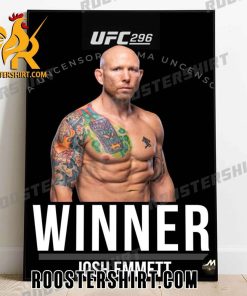 Josh Emmett KO’s Bryce Mitchell in Round 1 UFC 296 Poster Canvas