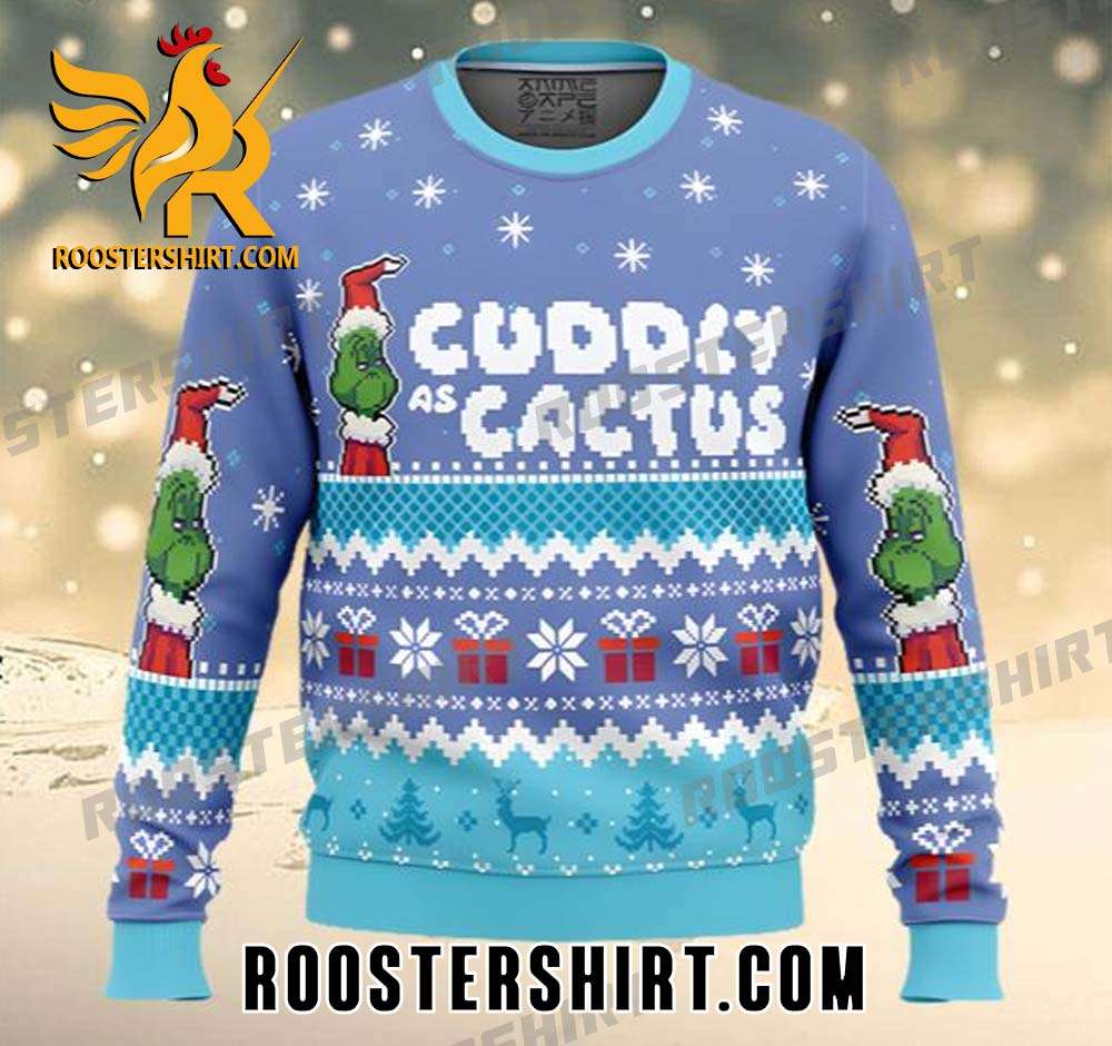 Limited Edition Cuddly As Cactus Grinch Ugly Christmas Sweater