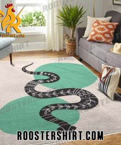 Limited Edition Green Black Beige Boho Snake Rug Home Decor