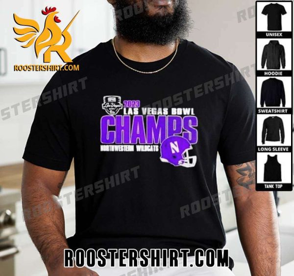 Limited Edition Northwestern Wildcats Champions 2023 Las Vegas Bowl Championship T-Shirt