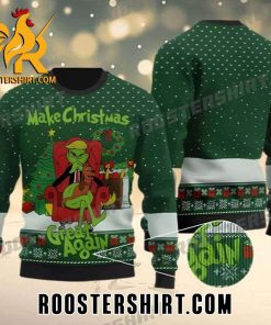Make Christmas Great Again Grinch Max Dog Ugly Sweater With Donald Trump Style