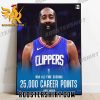 NBA All Time Scoring James Harden 25000 Career Points Poster Canvas