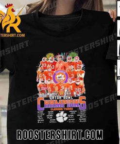 New Design Clemson Tigers 2023 Gator Bowl Champions Signatures Unisex T-Shirt