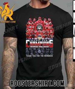 New Design Georgia Bulldogs Football 2023 Orange Bowl Champions Thank You For The Memories Signatures T-Shirt