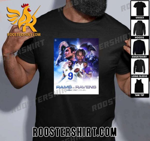 New Design Los Angeles Rams vs Baltimore Ravens NFL 2023 T-Shirt