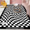 New Design Psychedelic Swirl Checkerboard Rug Home Decor
