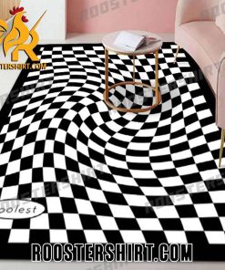New Design Psychedelic Swirl Checkerboard Rug Home Decor