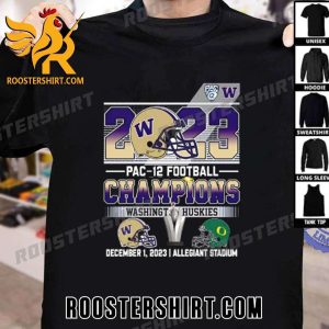 New Design Washington Huskies 2023 PAC-12 Football Champions Unisex T-Shirt