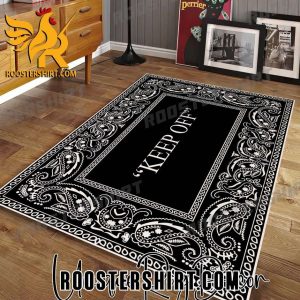 Premium Black and White Color Floral KEEP OFF Rug Cool Living Room