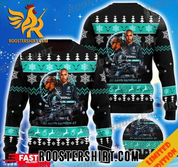 Premium Lewis Hamilton F1 All Over Print Christmas Knitting Ugly Sweater Gift For F1 Fans