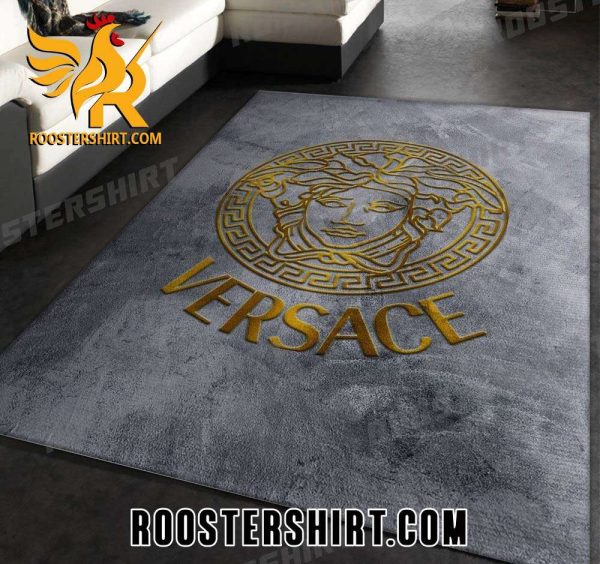 Premium Versace Logo Gold Rug Home Decor