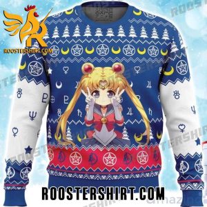 Quality Chibi Usagi Tsukino Sailor Moon Ugly Christmas Sweater Gift For Anime Fans