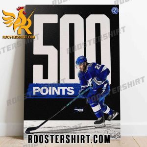 Quality Congratulations Pointer Tampa Bay Lightning Player Brayden Point 500 NHL Points In Career Poster Canvas