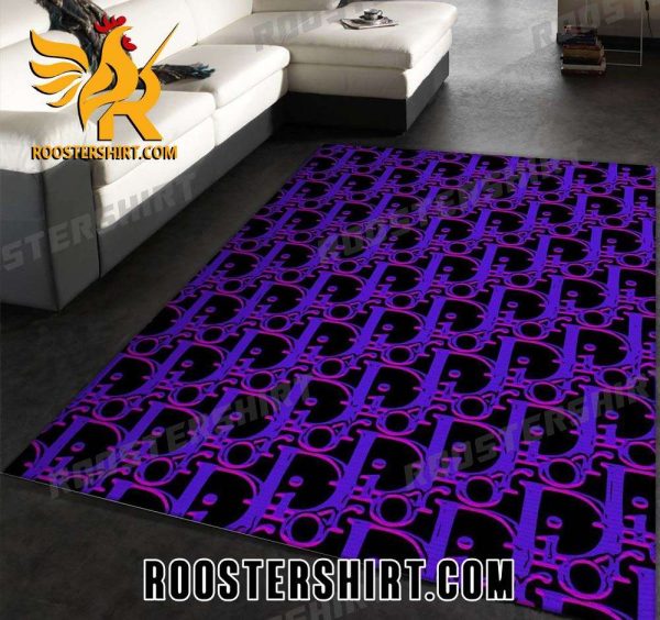 Quality Dior Logo Violet Area Carpet Rug Home Decor