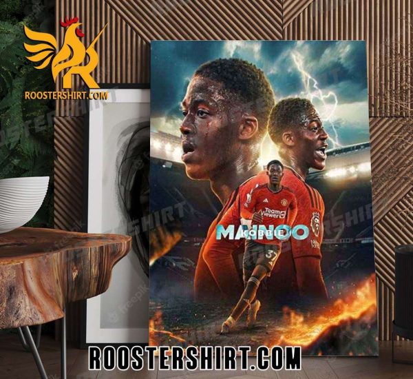 Quality EPL Manchester United Wonderkid Kobbie Mainoo Poster Canvas