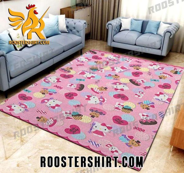 Quality Hello Kitty Pink Pattern Living Room Rug Home Decor