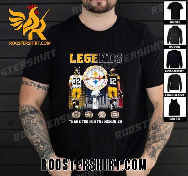 Quality Pittsburgh Steelers Legends Harris And Bradshaw Thank You For The Memories Signatures Unisex T-Shirt