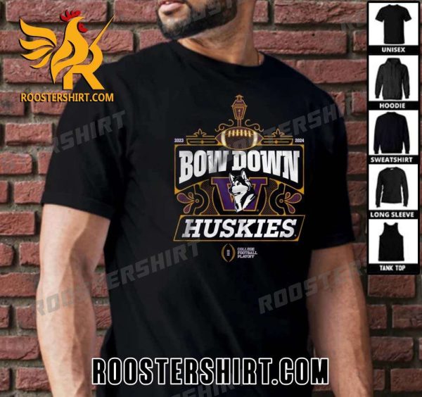 Quality Washington Huskies College Football Playoff Bow Down 2023-2024 Unisex T-Shirt