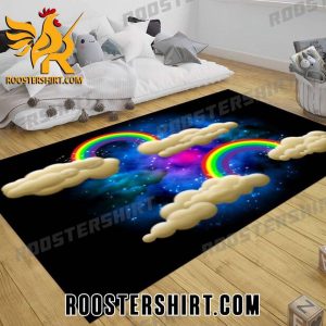 Rainbow Cloud Kids Room Rug Home Decor