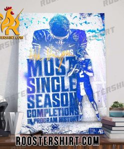 Seth Henigan Most Single Season Completions In Program History Poster Canvas
