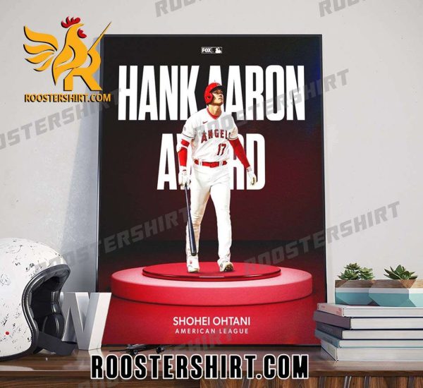 Shohei Ohtani is the 2023 AL Hank Aaron award winner Poster Canvas