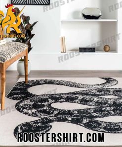 Snake B & W Area Carpet Rug Home Decor