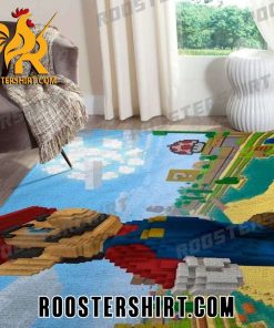 Super Mario Bros Minecraft Rug For Bedroom