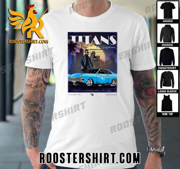 Tennessee Titans vs Miami Dolphin T-Shirt With Retro Sunset Style