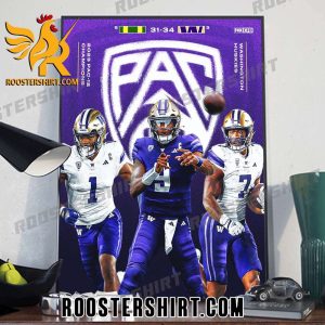 Washington Football Champions 2023 Beat Oregon Poster Canvas