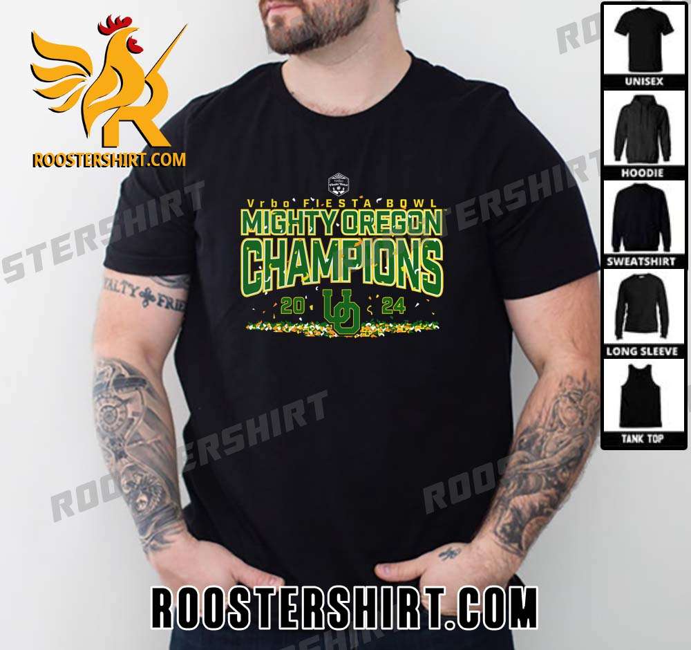 2024 Fiesta Bowl Champions Is Oregon Ducks Logo New T-Shirt