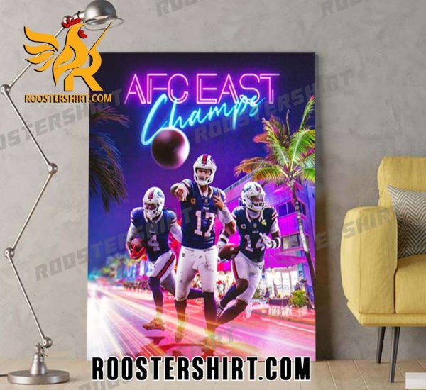 Buffalo Bills AFC East CHampions Neon Light Style Poster Canvas