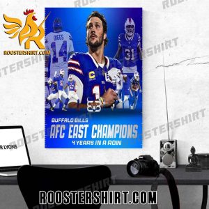 Buffalo Bills AFC East Champions 4 Years In A Row Poster Canvas With New Design