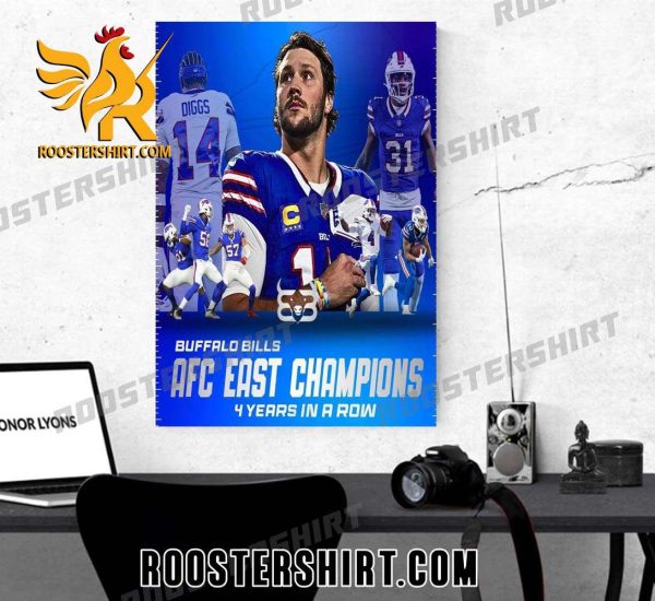 Buffalo Bills AFC East Champions 4 Years In A Row Poster Canvas With New Design