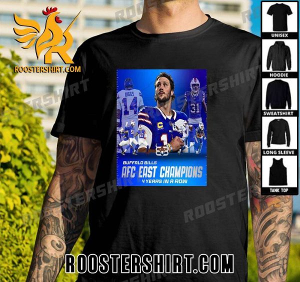 Buffalo Bills AFC East Champions 4 Years In A Row T-Shirt With New Design
