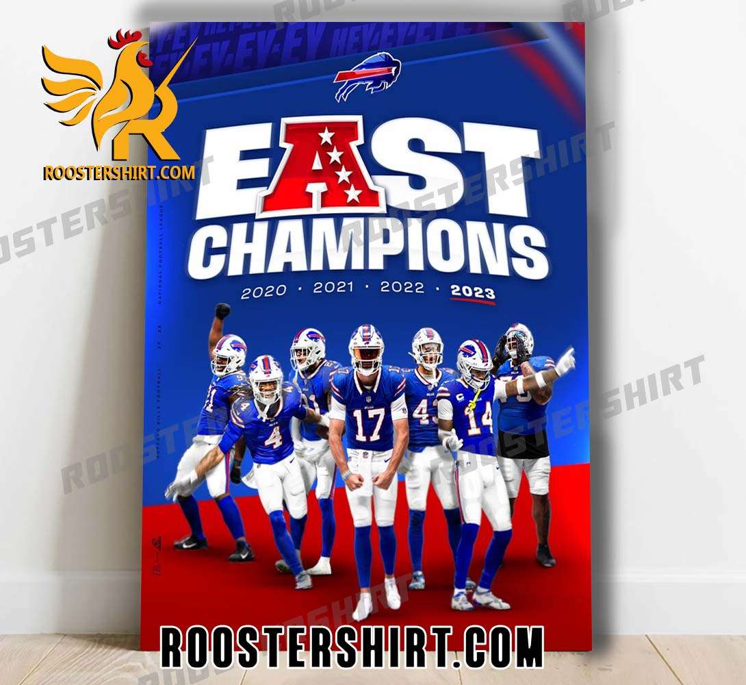 Buffalo Bills East Champions 2020 - 2021 - 2022 - 2023 Poster Canvas