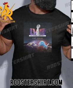 Coming Soon Detroit Lions Vs Baltimore Ravens At Super Bowl Las Vegas T-Shirt