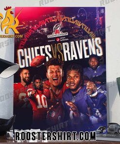 Coming Soon Kansas City Chiefs Vs Baltimore Ravens To AFC Championship 2024 Poster Canvas