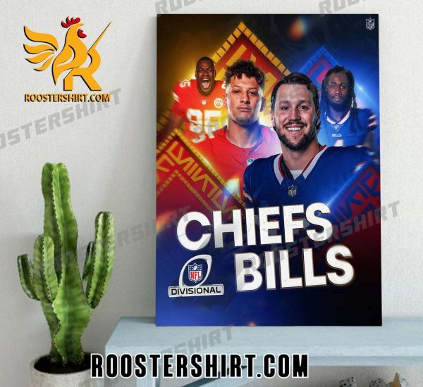 Coming Soon Kansas City Chiefs Vs Buffalo Bills Divisional NFL 2024 Poster Canvas