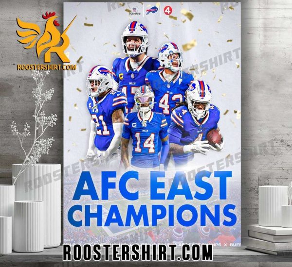 Congrats Buffalo Bills Team Champs 2023 AFC East Championship Poster Canvas