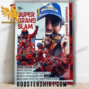 Congrats Francesco Bagnaia In The 2023 Austrian GP Super Grand Slam Poster Canvas