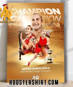 Congratulations Aryna Sabalenka Champions 2024 Womens Singles Championship Poster Canvas
