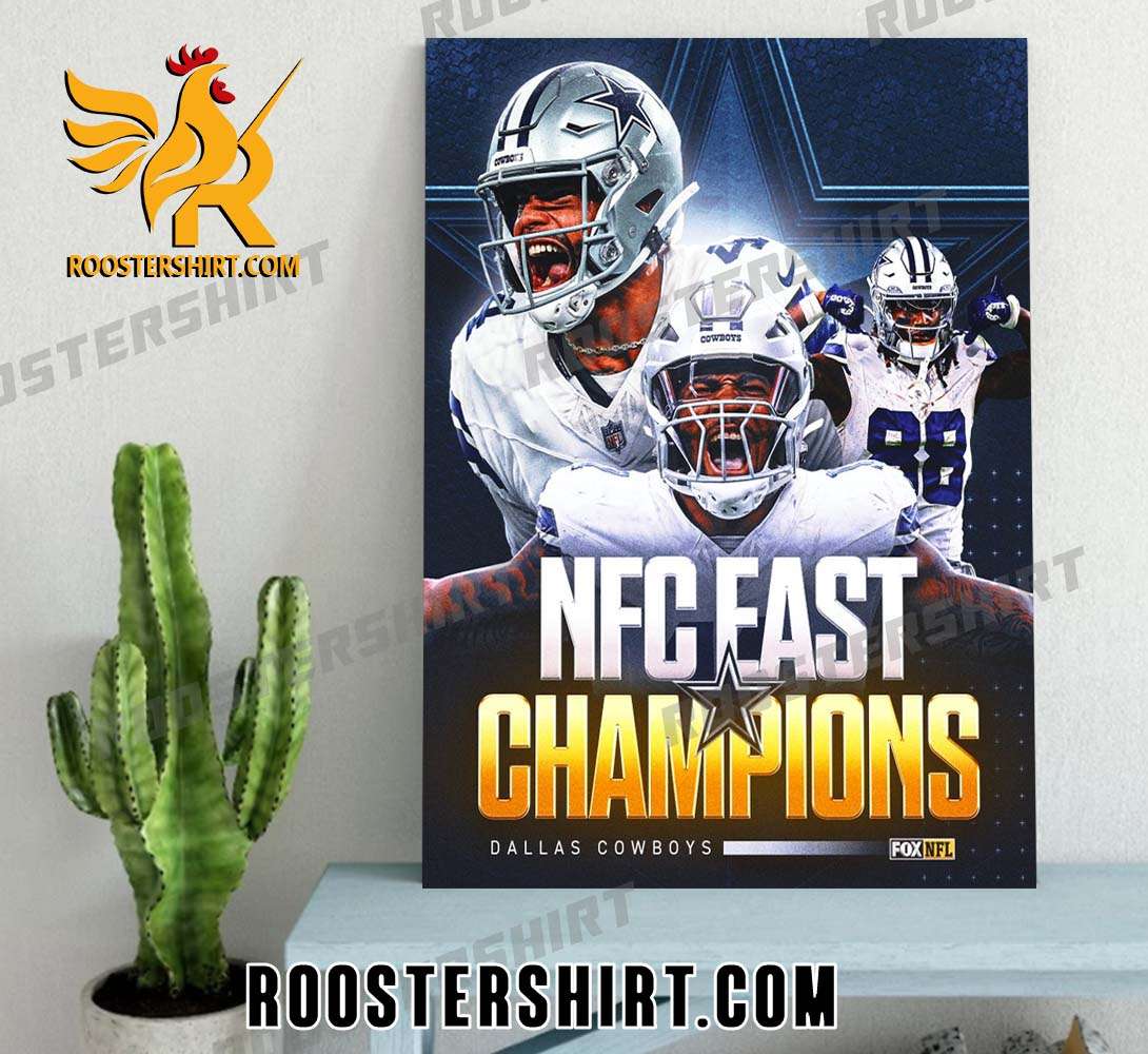 Congratulations Dallas Cowboys Champions NFC East 2024 Poster Canvas
