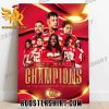 Congratulations Kansas City Chiefs Champions 2023 AFC West Championship Back To Back To Back To Back Poster Canvas
